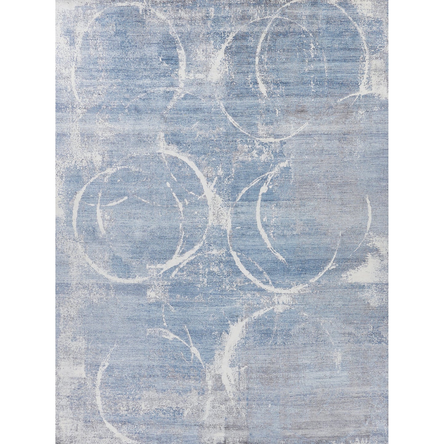 001 SI-2101250,SI-2293693 | Additional Silo | Fine Pure Silk 4225 Rug by Exquisite Rugs in blue, gray, ivory. Made from silk in a unique style.