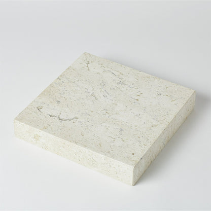 Travertine Cube Riser by Global Views. Made from travertine in a modern style.