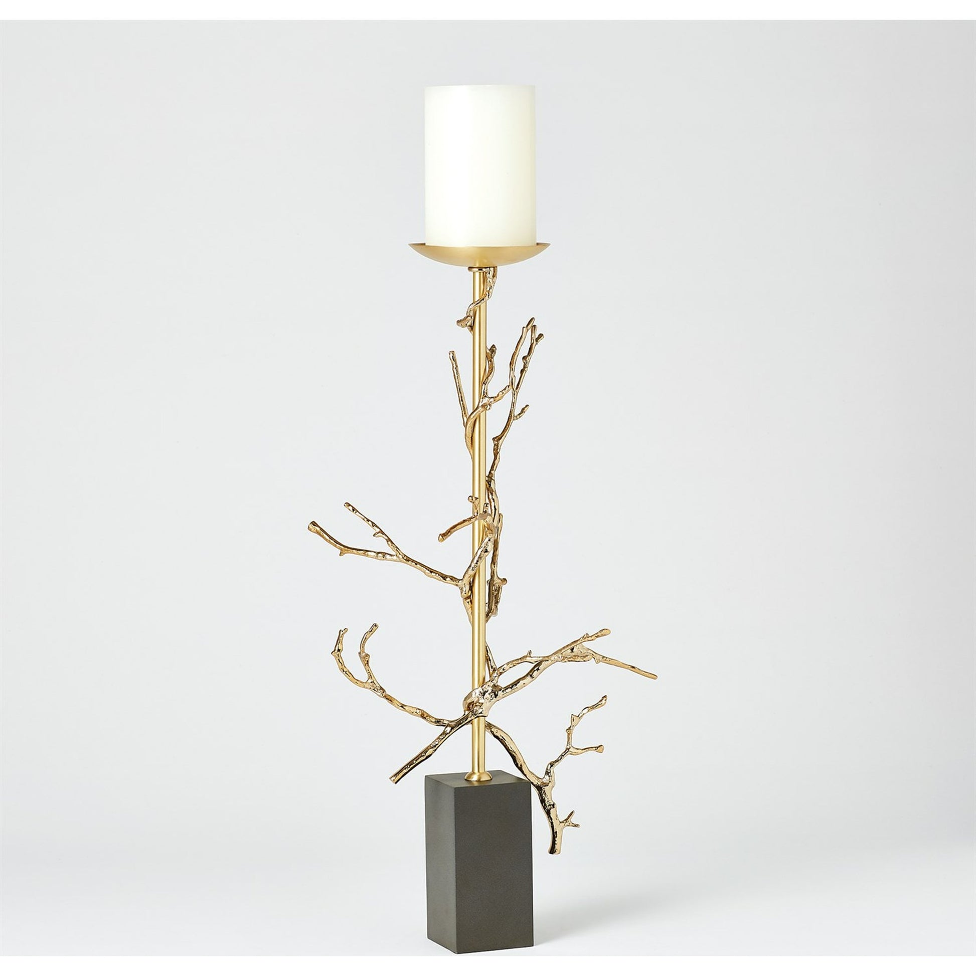 Twig Candle Holder by Global Views in brass. Made from brass, mild steel, cast iron in a modern style.