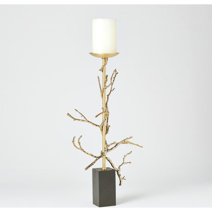 Twig Candle Holder by Global Views in brass. Made from brass, mild steel, cast iron in a modern style.