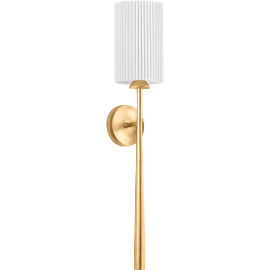 Sterling Wall Sconce by Hudson Valley in vintage gold leaf. Made from iron, steel in a unique style.