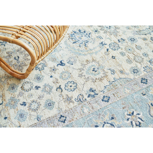 Harper Rug - Ivory, Light Blue by Exquisite Rugs in ivory/light blue. Made from ivory in a unique style.