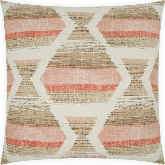 Praia Pillow by DV Kap Home in tan, blush. Made from 36% polyester, 16% linen, 26% cotton, 22% viscose in a unique style.