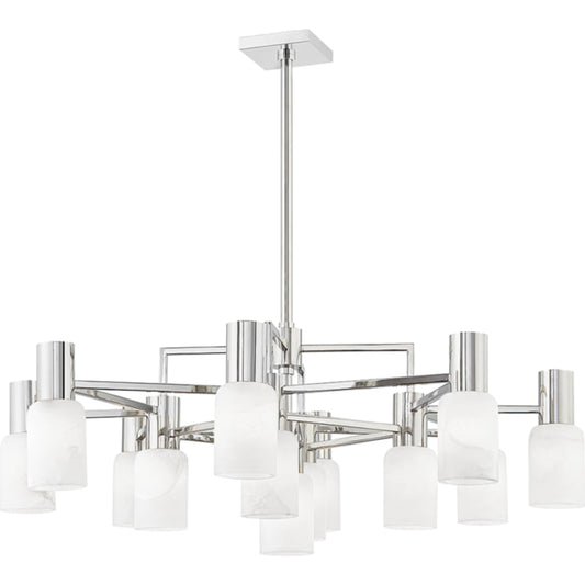 Centerport Chandelier by Hudson Valley in polished nickel. Made from steel in a transitional style.