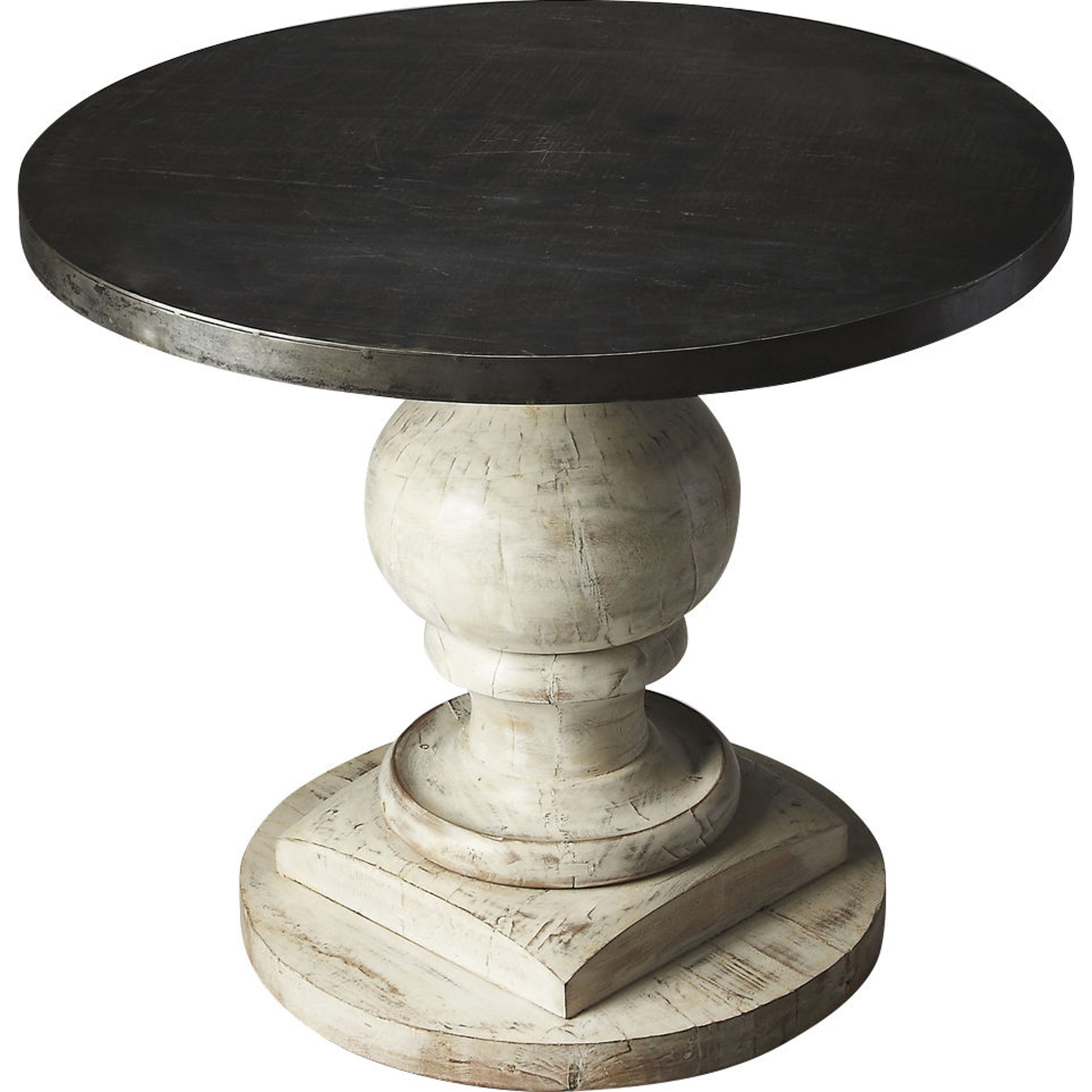 Iron & Wood Foyer Table by Butler Specialty Company in multi-color and artifacts. Made from mango wood solids, iron top in a traditional style.