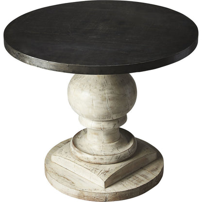 Iron & Wood Foyer Table by Butler Specialty Company in multi-color and artifacts. Made from mango wood solids, iron top in a traditional style.