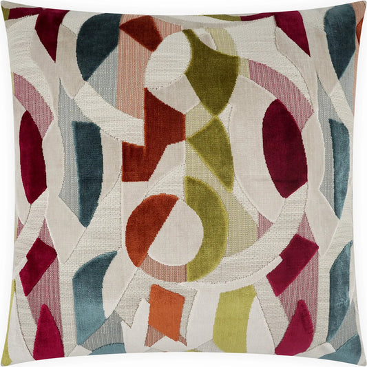 Nathan Pillow by DV Kap Home in fuchsia, turquoise, teal. Made from unique in a unique style.