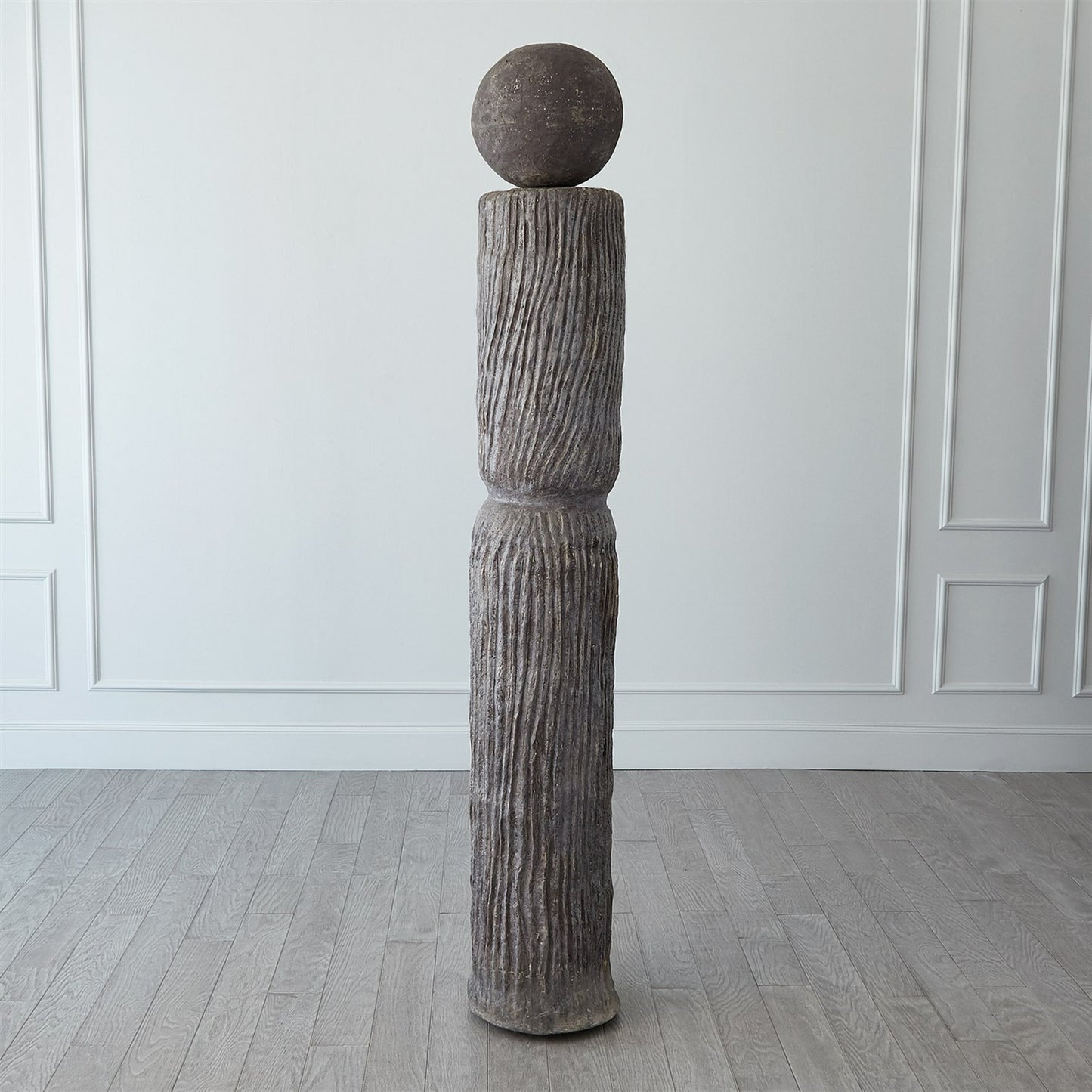 000 SR-890480 | Primary Silo | Andre Totem by Global Views in dark gray. Made from mdf, paper mache in a eclectic & global style.