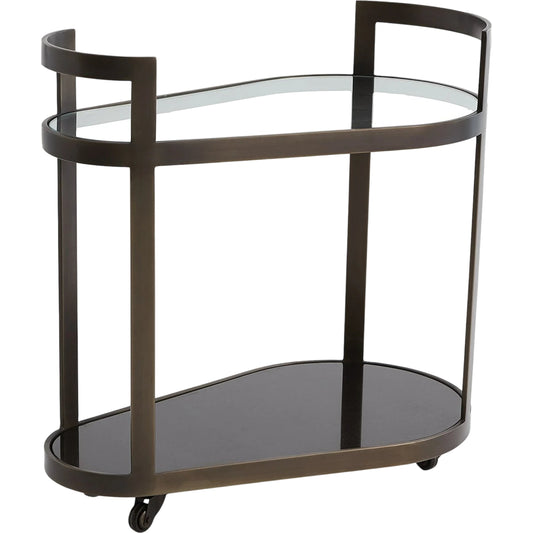 Regan Bar by Global Views. Made from iron, tempered glass, granite in a transitional style.