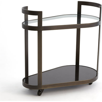 Regan Bar by Global Views. Made from iron, tempered glass, granite in a transitional style.