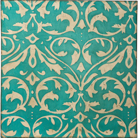 Damask Trefoil Wall Art by Varaluz in teal. Made from unique in a transitional style.