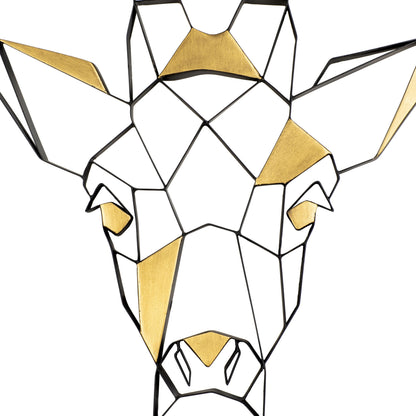Geometric Animal Kingdom Giraffe Wall Art by Varaluz in matte black/antique gold leaf. Made from unique in a modern style.