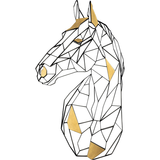 001 SI-1991403 | Additional Silo | Geometric Animal Kingdom Horse Wall Art by Varaluz in matte black/antique gold leaf. Made from unique in a modern style.