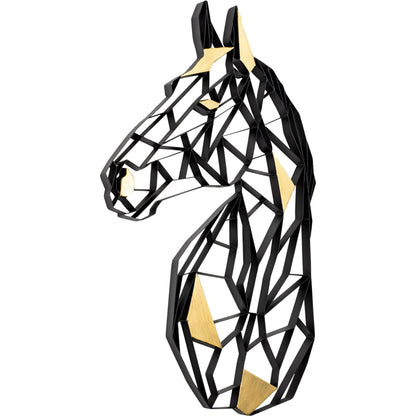 Geometric Animal Kingdom Horse Wall Art by Varaluz in matte black/antique gold leaf. Made from unique in a modern style.