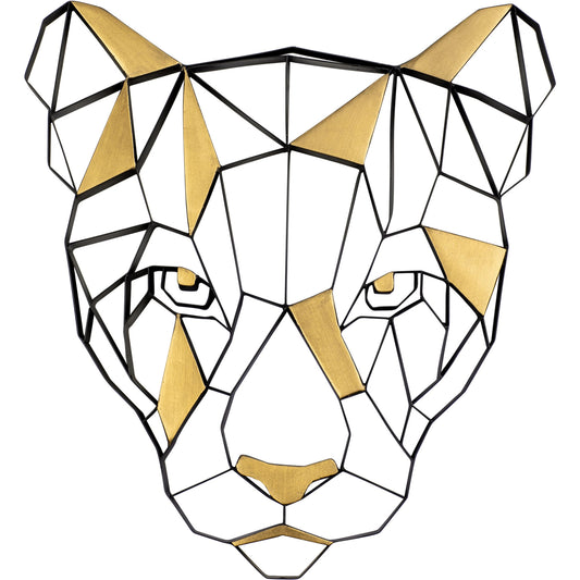 001 SI-1991404 | Additional Silo | Geometric Animal Kingdom Lion Wall Art by Varaluz in matte black/antique gold leaf. Made from unique in a modern style.
