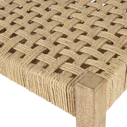 Garner Woven Jute Stool by Butler Specialty Company in butler loft. Made from mango wood, jute rope in a coastal style.