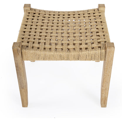 Garner Woven Jute Stool by Butler Specialty Company in butler loft. Made from mango wood, jute rope in a coastal style.