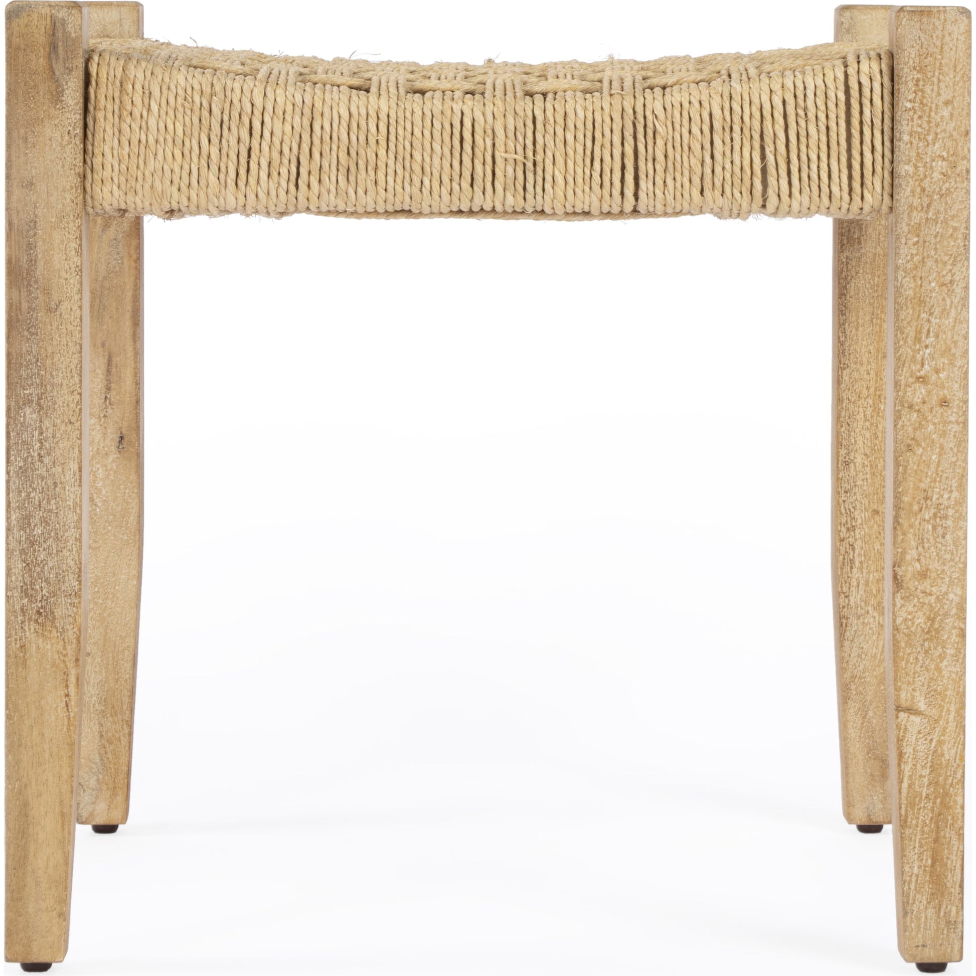 Garner Woven Jute Stool by Butler Specialty Company in butler loft. Made from mango wood, jute rope in a coastal style.