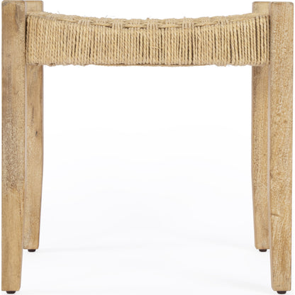 Garner Woven Jute Stool by Butler Specialty Company in butler loft. Made from mango wood, jute rope in a coastal style.