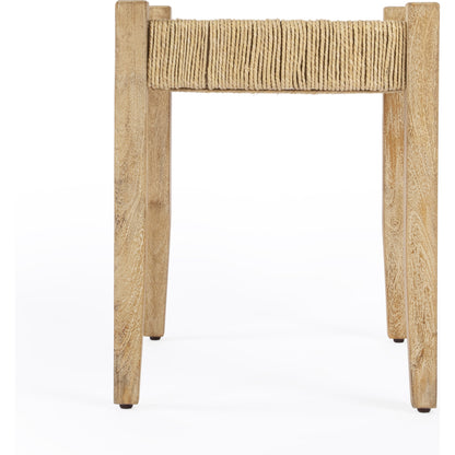 Garner Woven Jute Stool by Butler Specialty Company in butler loft. Made from mango wood, jute rope in a coastal style.