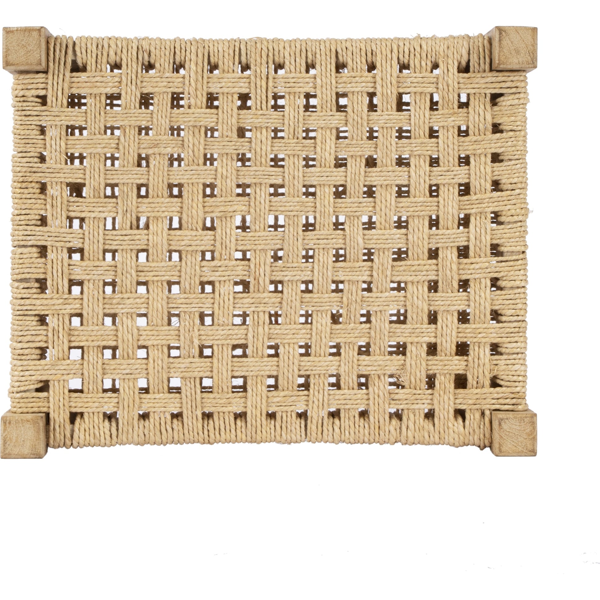 Garner Woven Jute Stool by Butler Specialty Company in butler loft. Made from mango wood, jute rope in a coastal style.