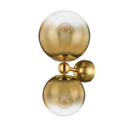 Kyoto Sconce by Corbett in vintage polished brass. Made from steel in a modern style.