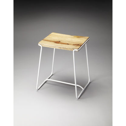 Parrish Wood & Metal Stool by Butler Specialty Company in white and white. Made from iron, mango wood in a modern style.