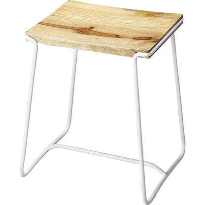 Parrish Wood & Metal Stool by Butler Specialty Company in white and white. Made from iron, mango wood in a modern style.