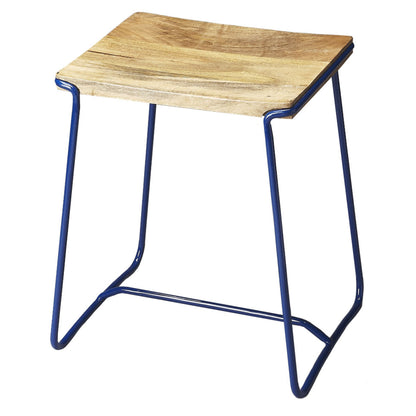 Parrish Wood & Metal Stool by Butler Specialty Company in white and white. Made from iron, mango wood in a modern style.