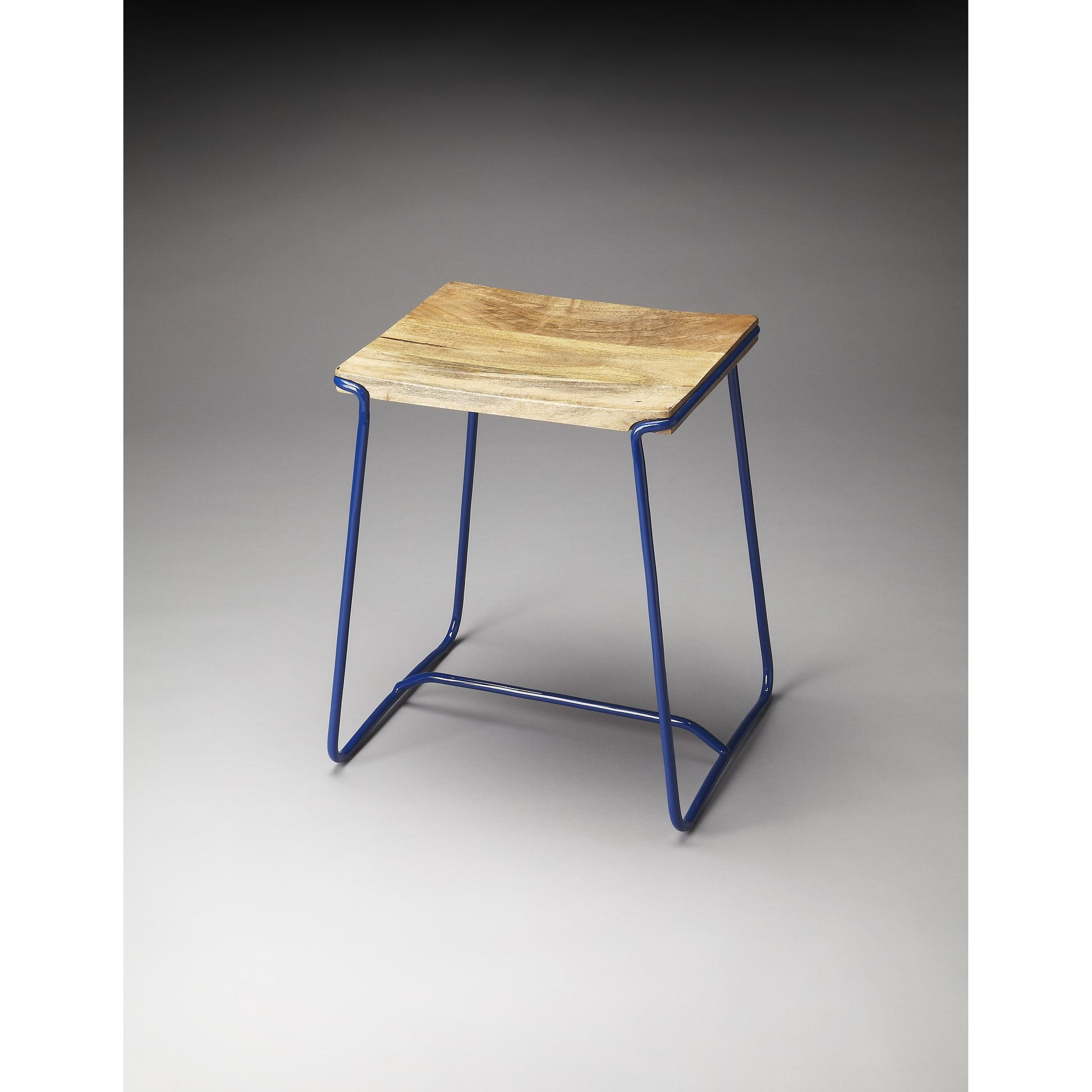 Parrish Wood & Metal Stool by Butler Specialty Company in white and white. Made from iron, mango wood in a modern style.