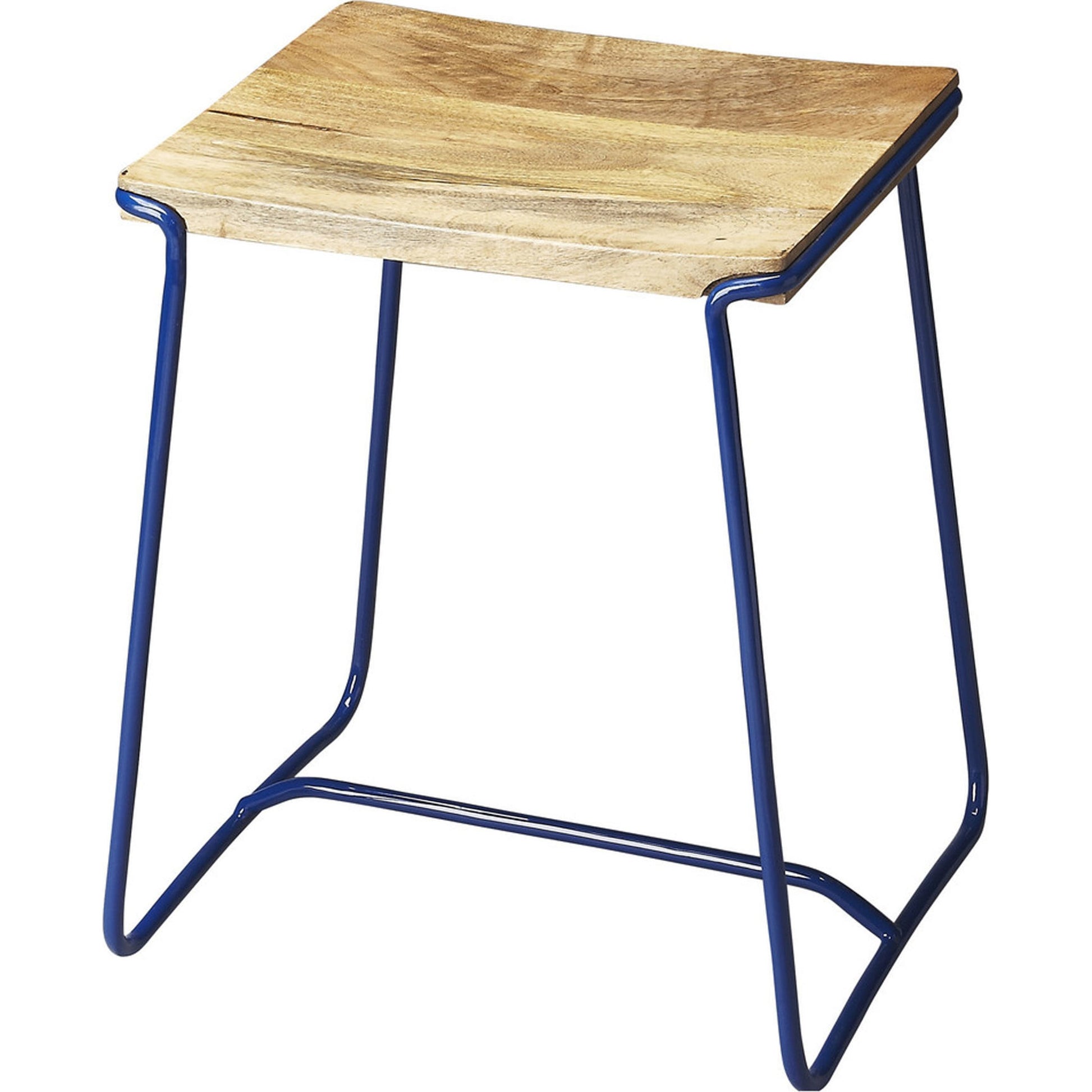 Parrish Wood & Metal Stool by Butler Specialty Company in white and white. Made from iron, mango wood in a modern style.