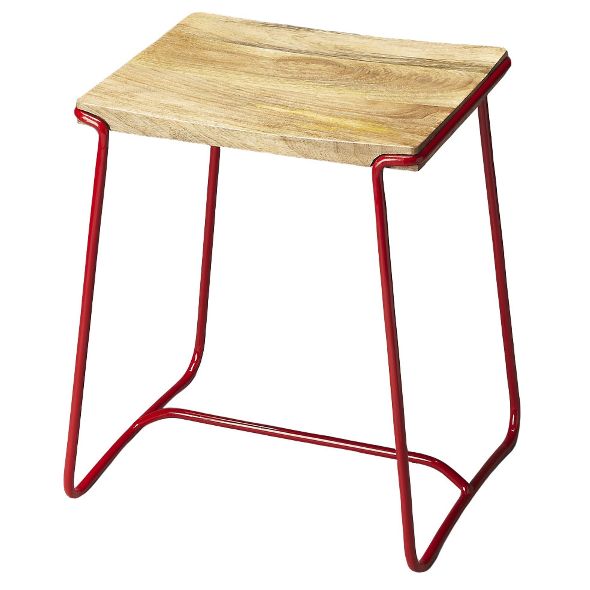 Parrish Wood & Metal Stool by Butler Specialty Company in white and white. Made from iron, mango wood in a modern style.