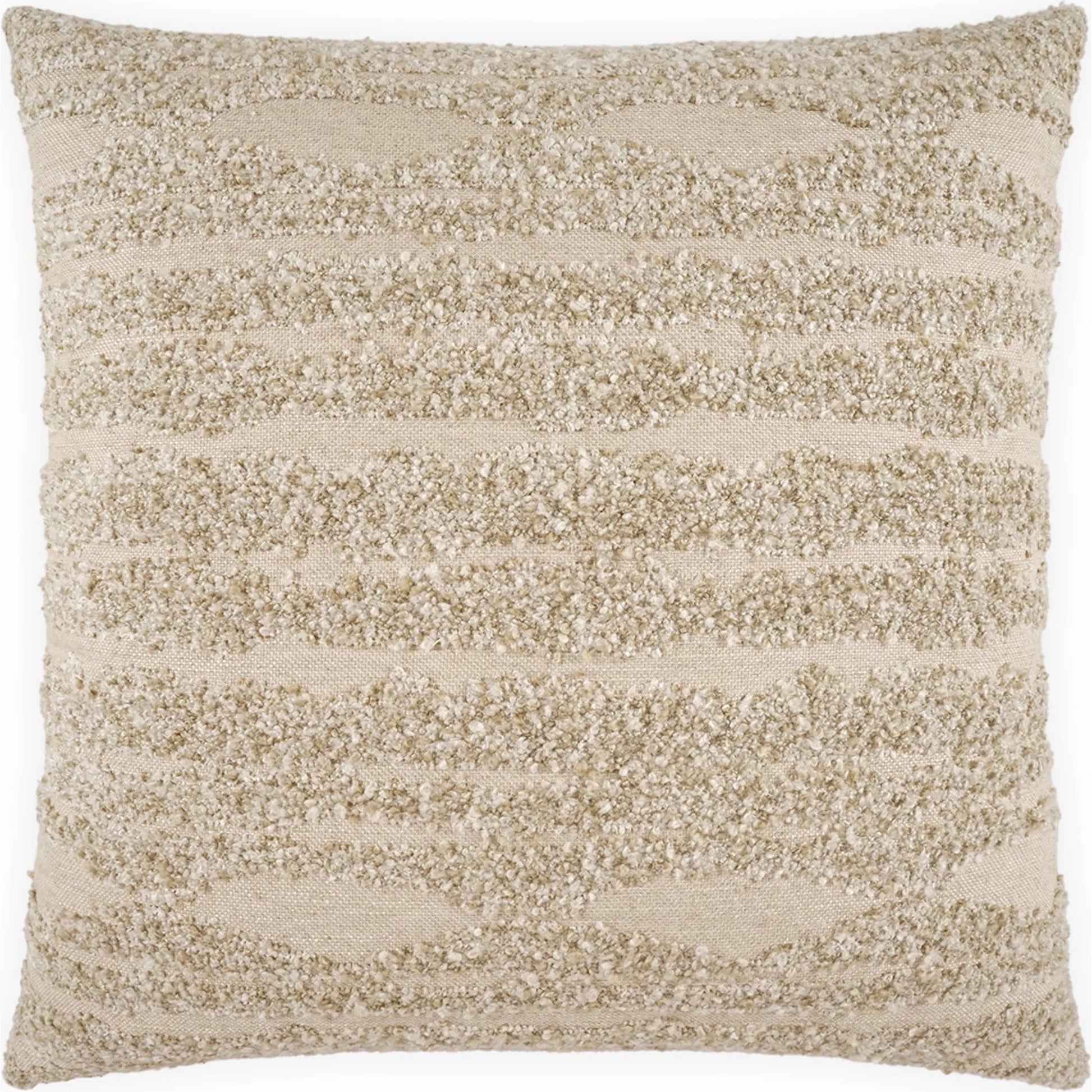 Manitou Pillow by DV Kap Home in beach. Made from 58% acrylic, 22% polyester, 11% viscose, 8% cotton, 3% linen in a transitional style.