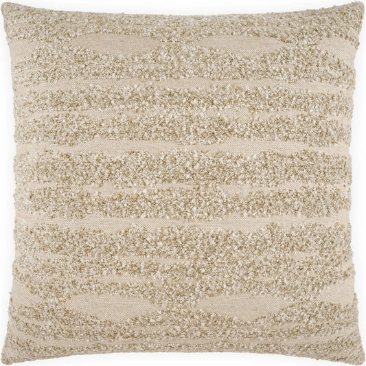 Manitou Pillow by DV Kap Home in beach. Made from 58% acrylic, 22% polyester, 11% viscose, 8% cotton, 3% linen in a unique style.
