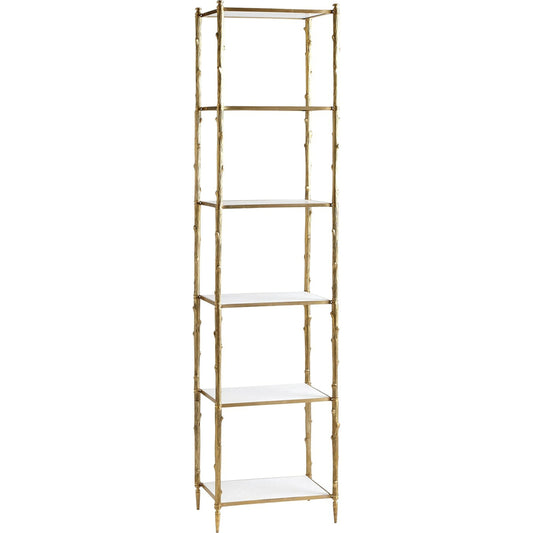 Arbor Etagere by Global Views. Made from brass, white honed marble in a transitional style.