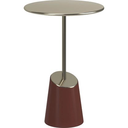 Rossetta Accent Table by Caracole in rouge red gloss, whisper of gold. Made from unique in a modern style.