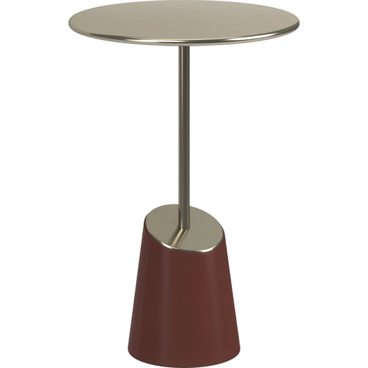 Rossetta Accent Table by Caracole in rouge red gloss, whisper of gold. Made from unique in a unique style.