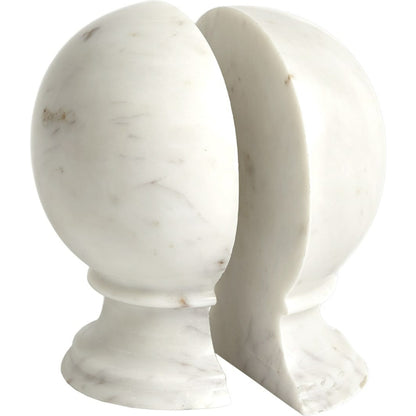 Marble Sphere Bookends by Global Views. Made from marble in a transitional style.