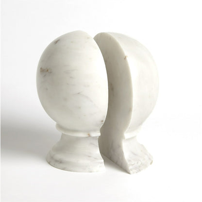 Marble Sphere Bookends by Global Views. Made from marble in a transitional style.