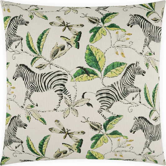 Calla Pillow by DV Kap Home in white, green. Made from 55% linen, 45% rayon in a unique style.