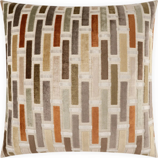 Lombardia Pillow by DV Kap Home in copper, tan. Made from 40% viscose, 33% cotton, 27% polyester in a unique style.