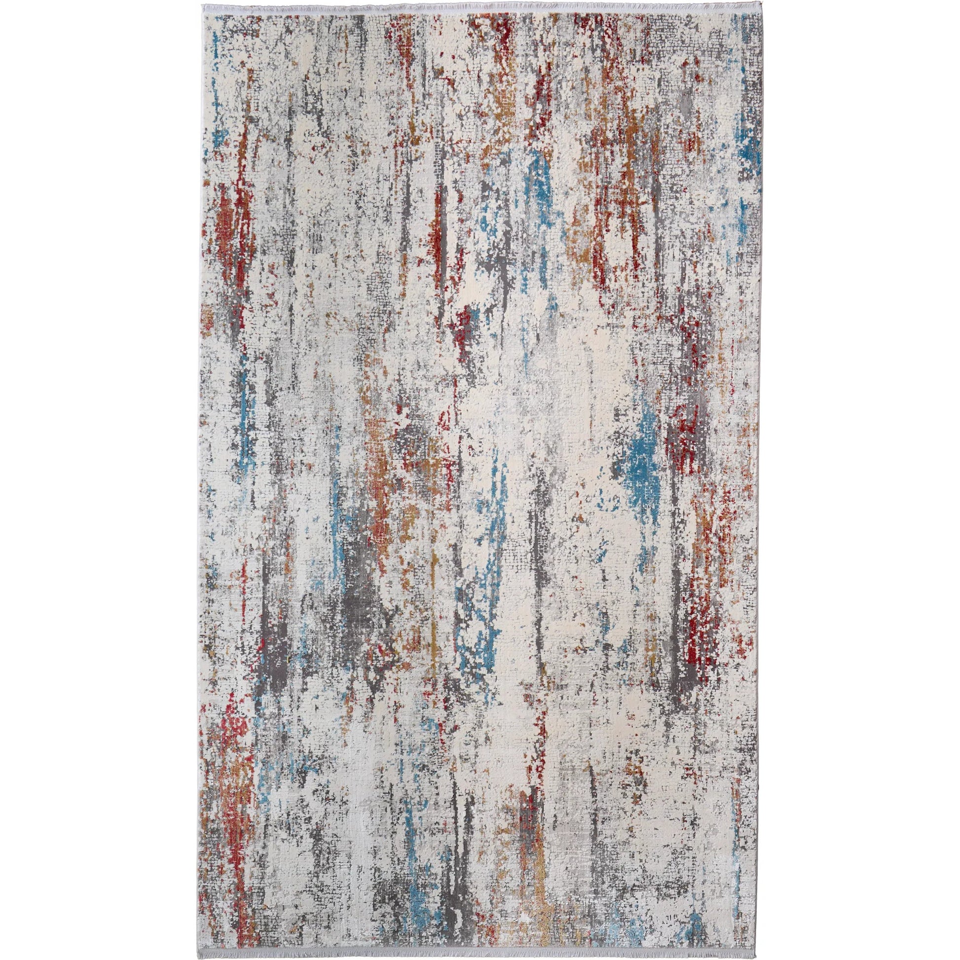 Cadiz Rug - 3903F by Feizy in gray, red, blue. Made from viscose, acrylic in a unique style.