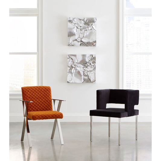 Cairn Wall Tile by Phillips Collection in silver and silver leaf. Made from resin in a modern style.