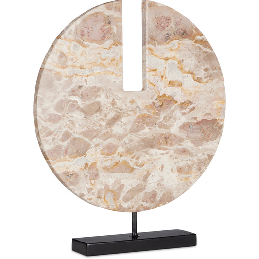 Anu Marble Disc by Currey and Company in natural, black. Made from stone, iron in a modern style.