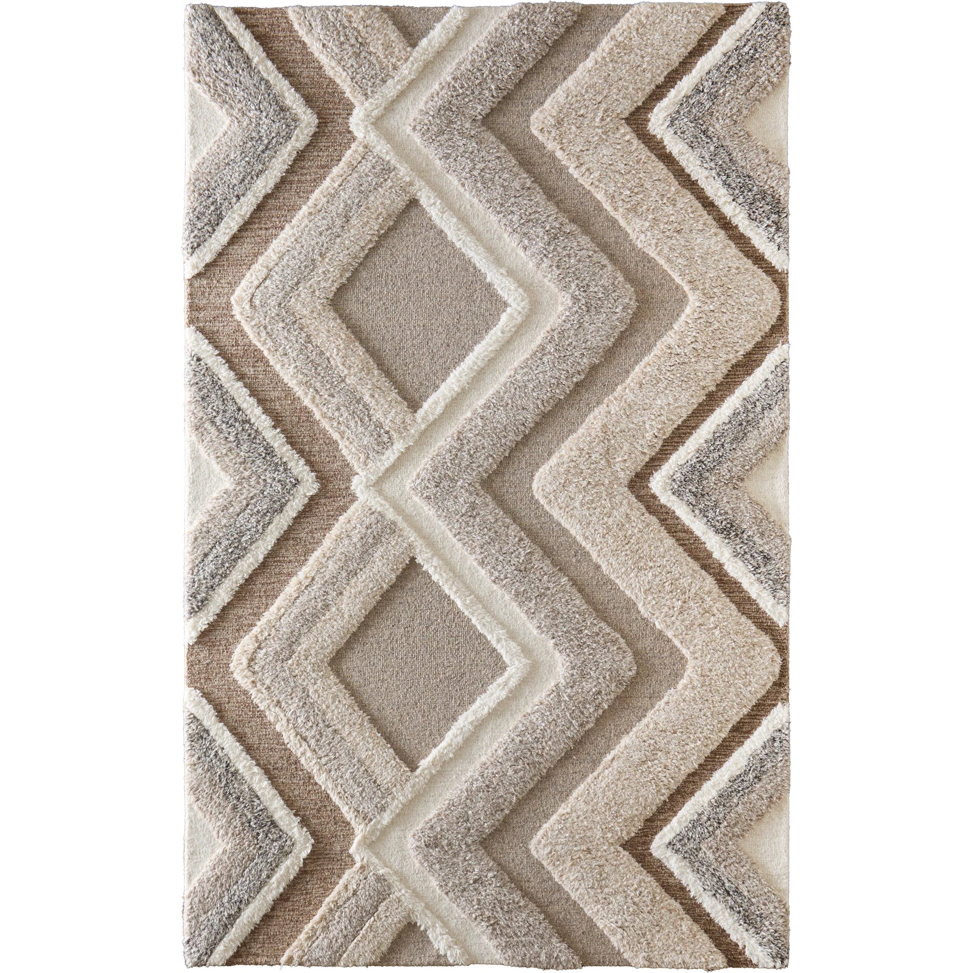 Anica Transitional Geometric ANC8A96F Rug by Feizy in brown, gray, ivory. Made from wool in a unique style.