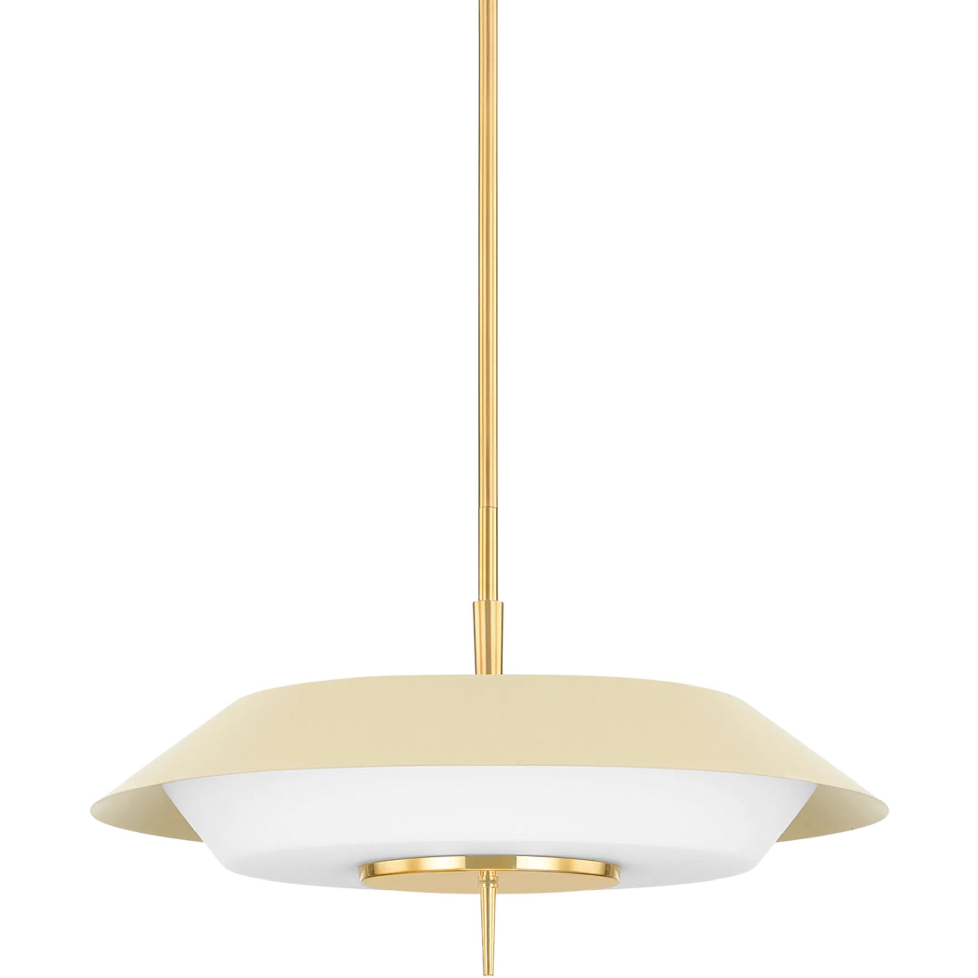 Westport Pendant by Hudson Valley in aged brass, soft black. Made from steel in a modern style.