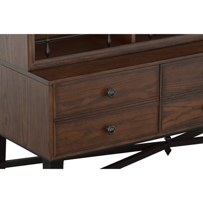 BD Collection Curio Cabinet by Fairfield Chair in brown and english honey. Made from ash solids, veneers in a unique style.