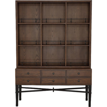 BD Collection Curio Cabinet by Fairfield Chair in brown and english honey. Made from ash solids, veneers in a unique style.