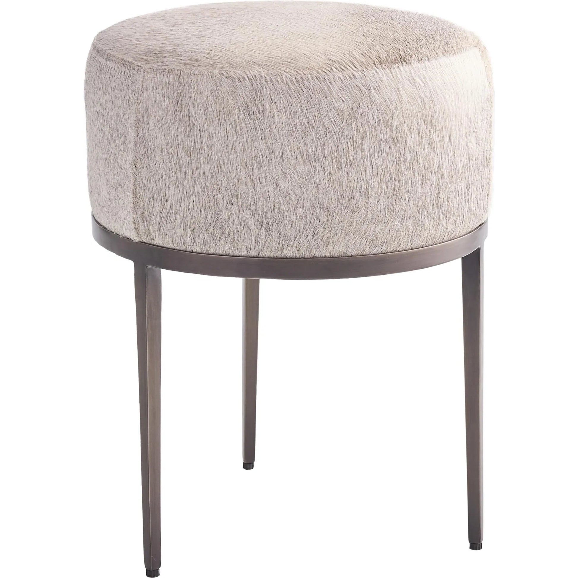 Urban Stool with Hair-On-Hide by Global Views. Made from mango, plyboard, iron in a transitional style.