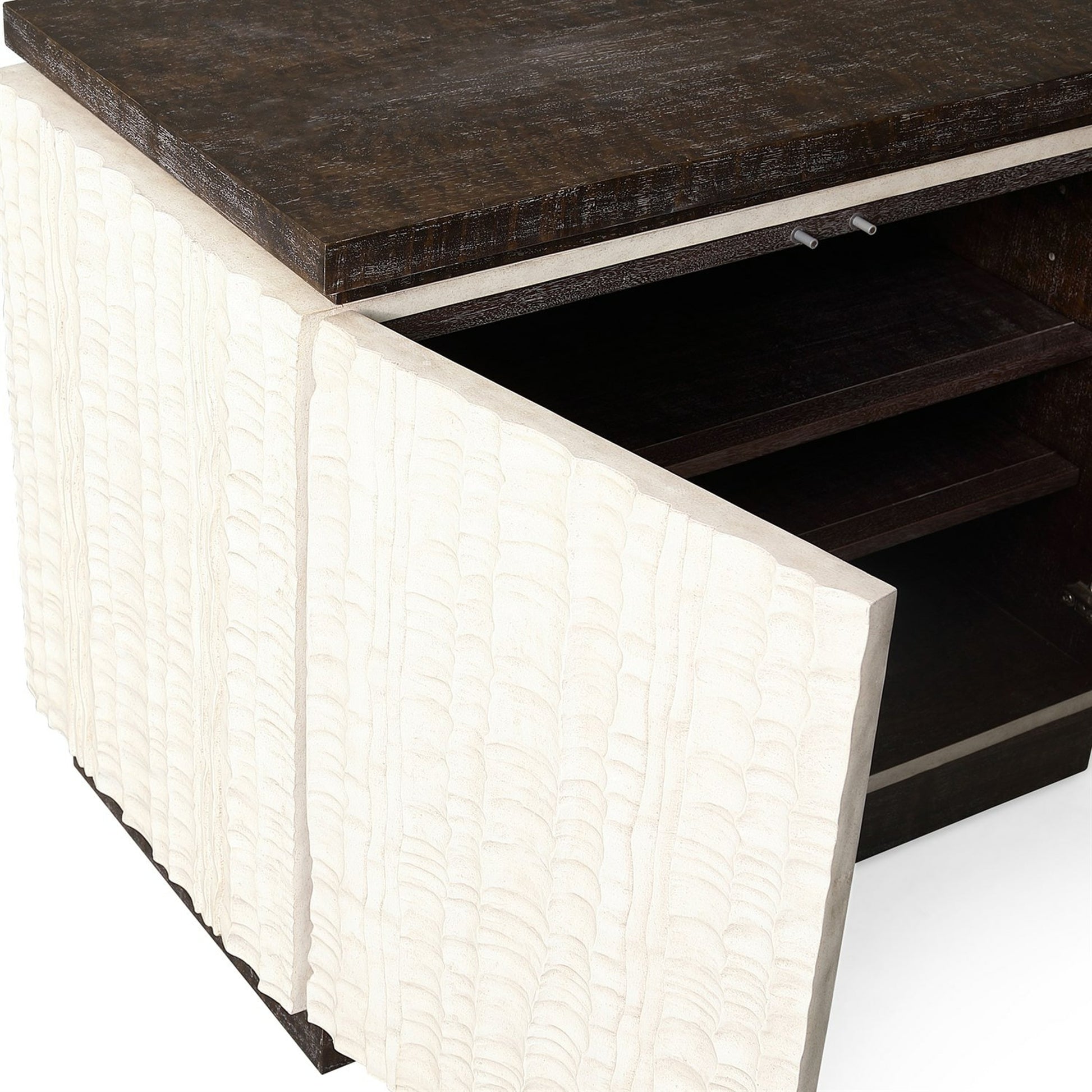 Emory Chest by Global Views. Made from textured resin in a modern style.